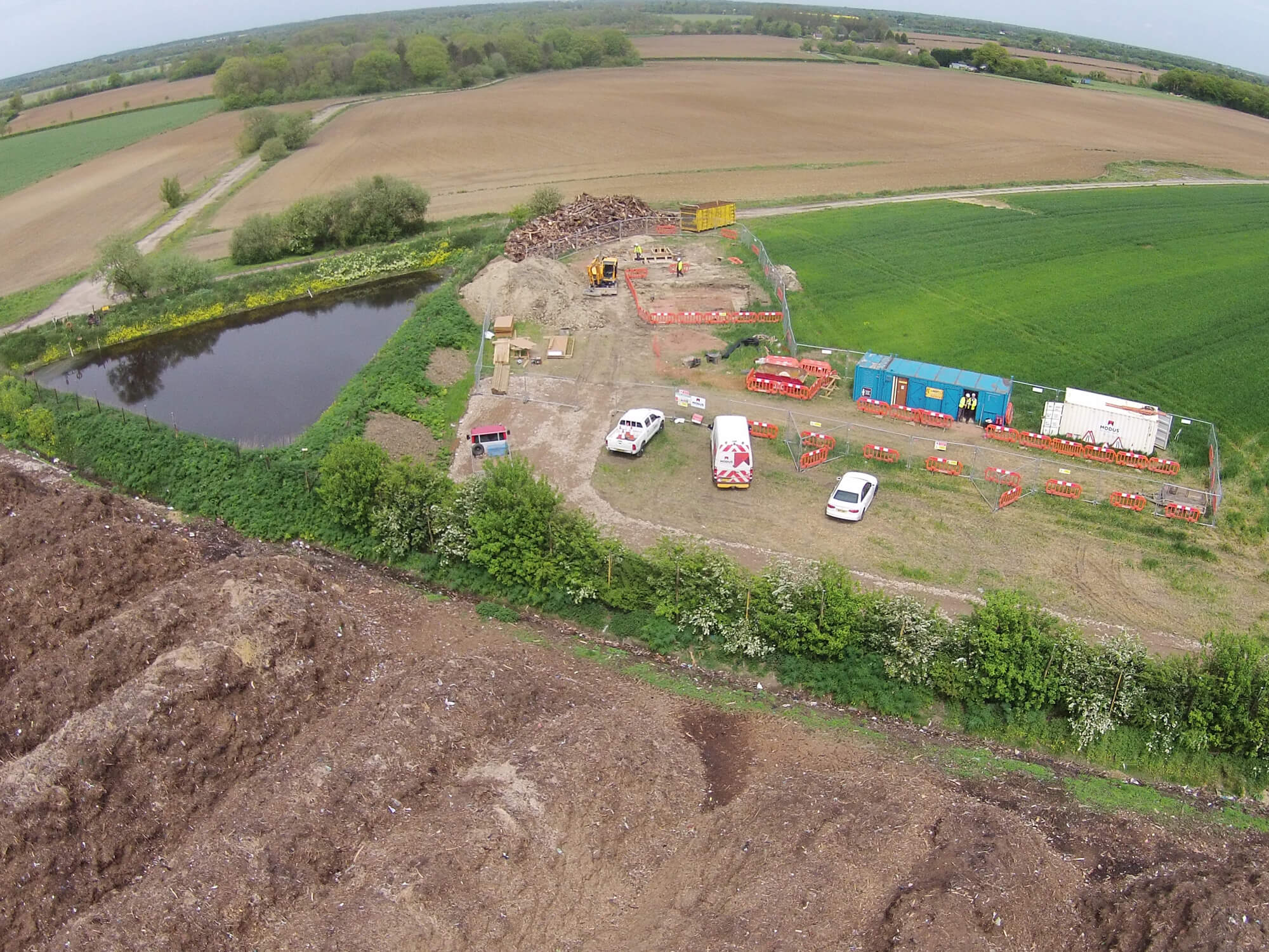 Aerial view of site.